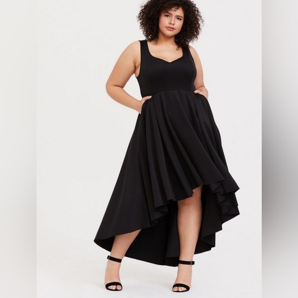 Special Occasion Black Scuba Knit Hi-Lo Gown Torrid Size 14 NWT